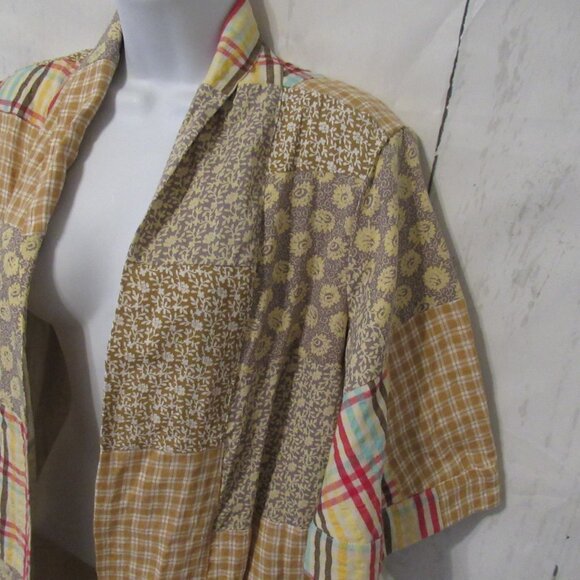 New April Cornell Kimono XS Floral Patchwork Honey Bee Cover Up Cardigan - Picture 5 of 10